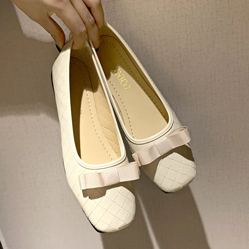 2021 Women's Flat Shoes Square Toe Soft Bottom Ladies Fashion Loafers Slip on Women Casual Comfortable Female Footwear Plus Size