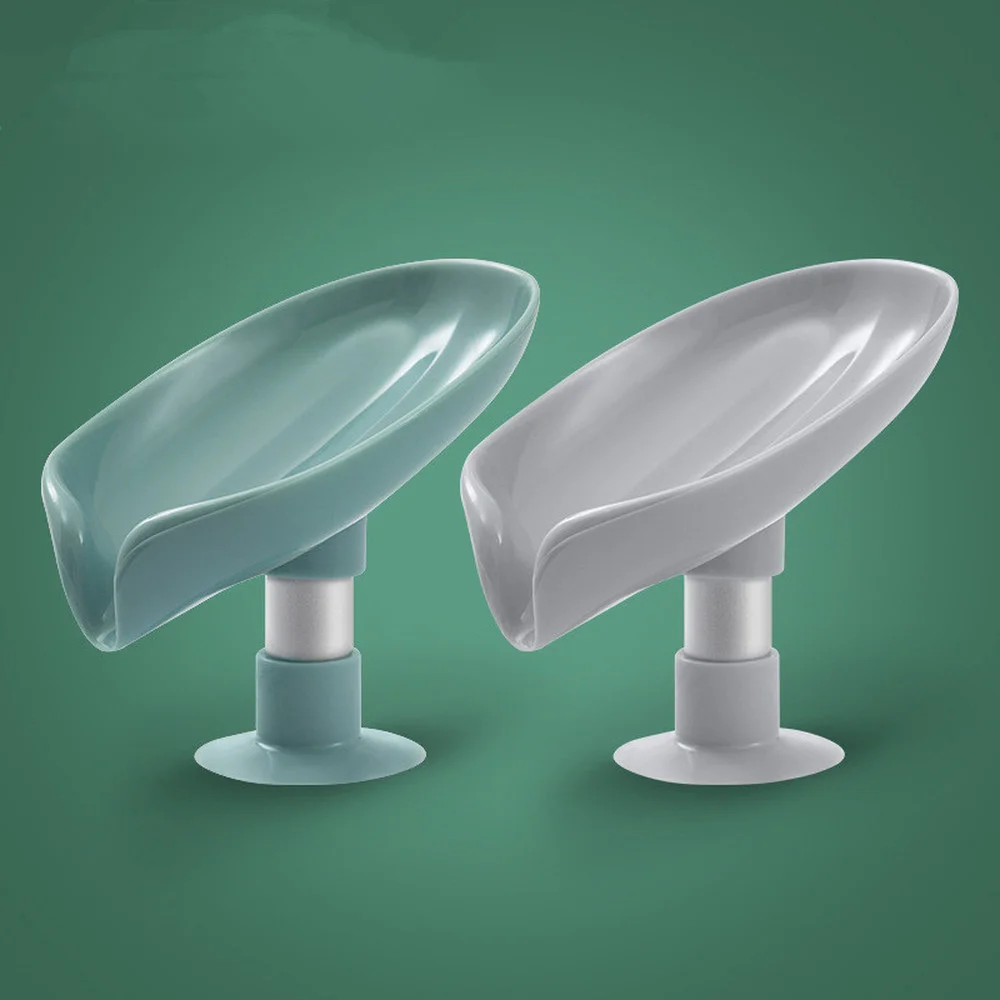 

Leaf Shaped Soap Holder Shower Soap Shelf Bath Soap Box Vertical Suction Soap Dish Storage Tray Bathroom Supplies Storage