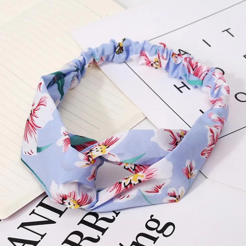 

Fashion Women Girls Bohemian Hair Bands Print Headbands Vintage Cross Turban Bandage Bandanas HairBands Hair Accessories