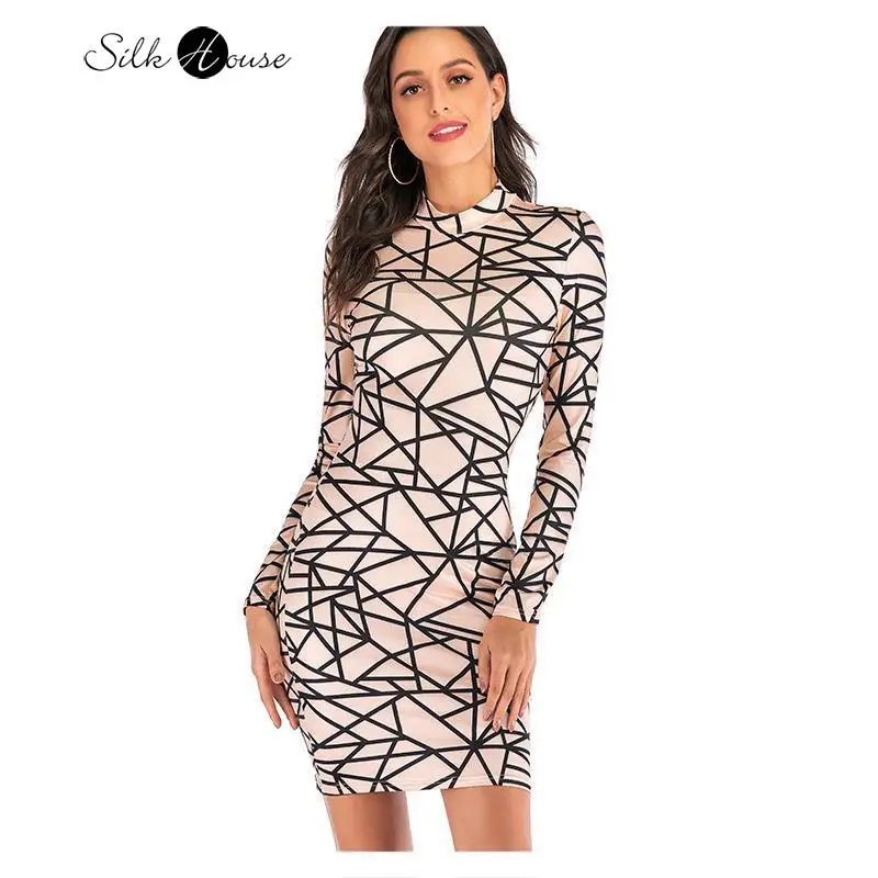 Облегающее сексуальное платье-Нижняя юбка с принтом мода 2020 новый стиль | Женская