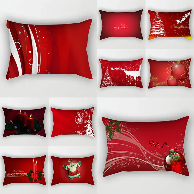 

Christmas Cushion Cover Red Decorative Home Decor Sofa Pillow Case Cover Seat Car Throw Pillowcase Christmas Decoration for Home