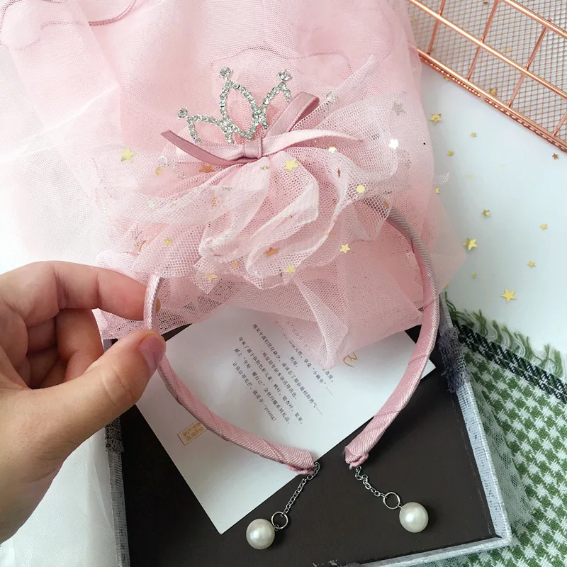 Новинка Цветочная корона с бриллиантами и жемчужинами для девочек на день