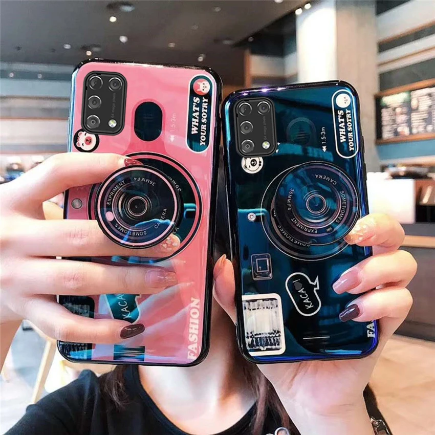 

3D Retro Camera Case For Huawei P8 Lite P9 Lite P10 P10 Lite P20 P30 P40 P Smart P Smart Z Silicone Soft Stand Phone Case Cover