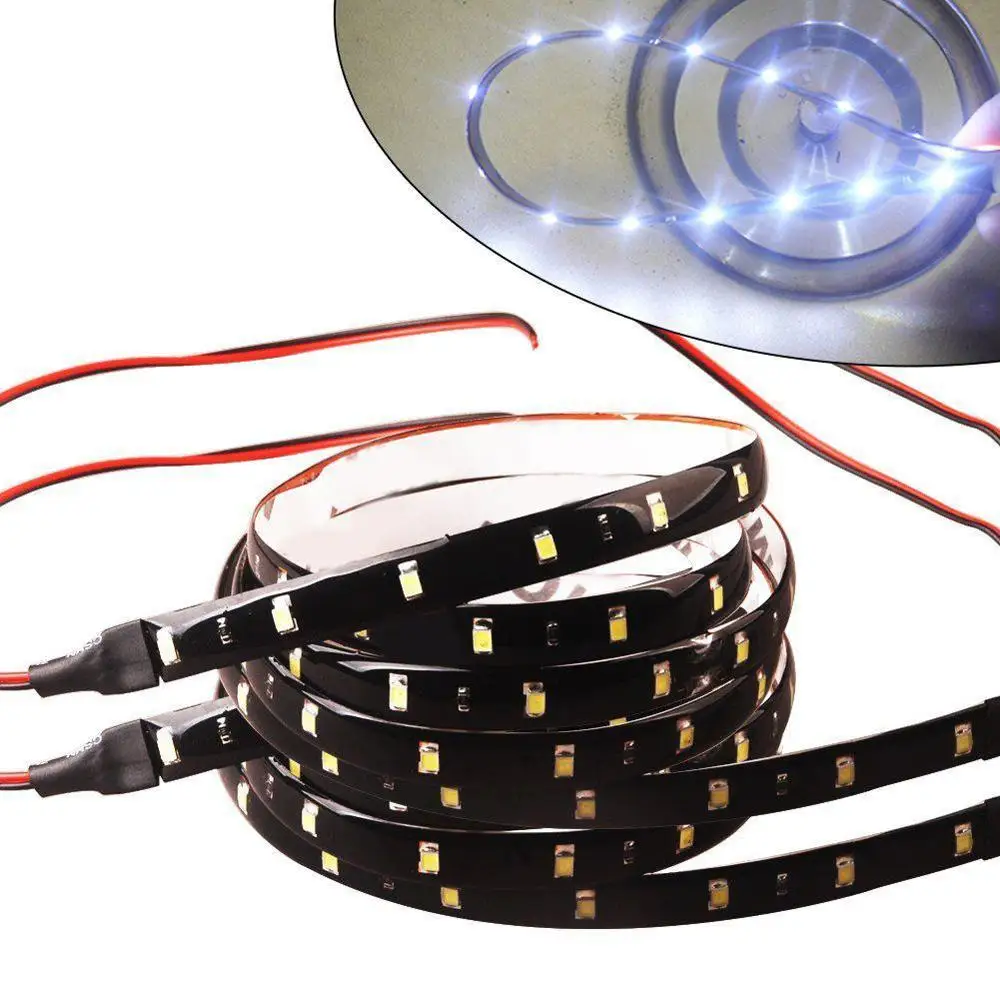 12V Автомобильная внутренняя Светодиодная лента наклейка дневные ходовые гибкие