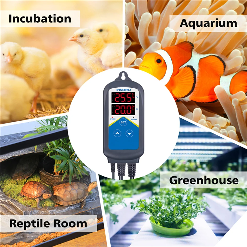 inkbird pre wired electronic heating thermostat temperature controller 24 hours setting humanized itc 306t with dual lcd display free global shipping
