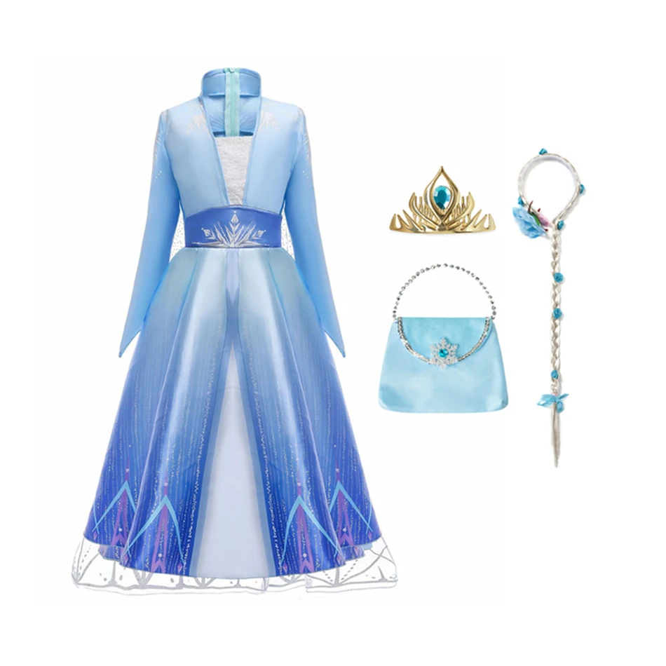 Платье принцессы Анны и Эльзы для девочек, маскарадный костюм Снежной королевы, Детские наряды