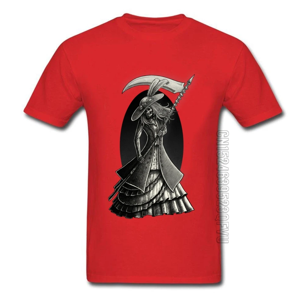Викторианская Death футболка из чистого хлопка дизайнерская красная одежда
