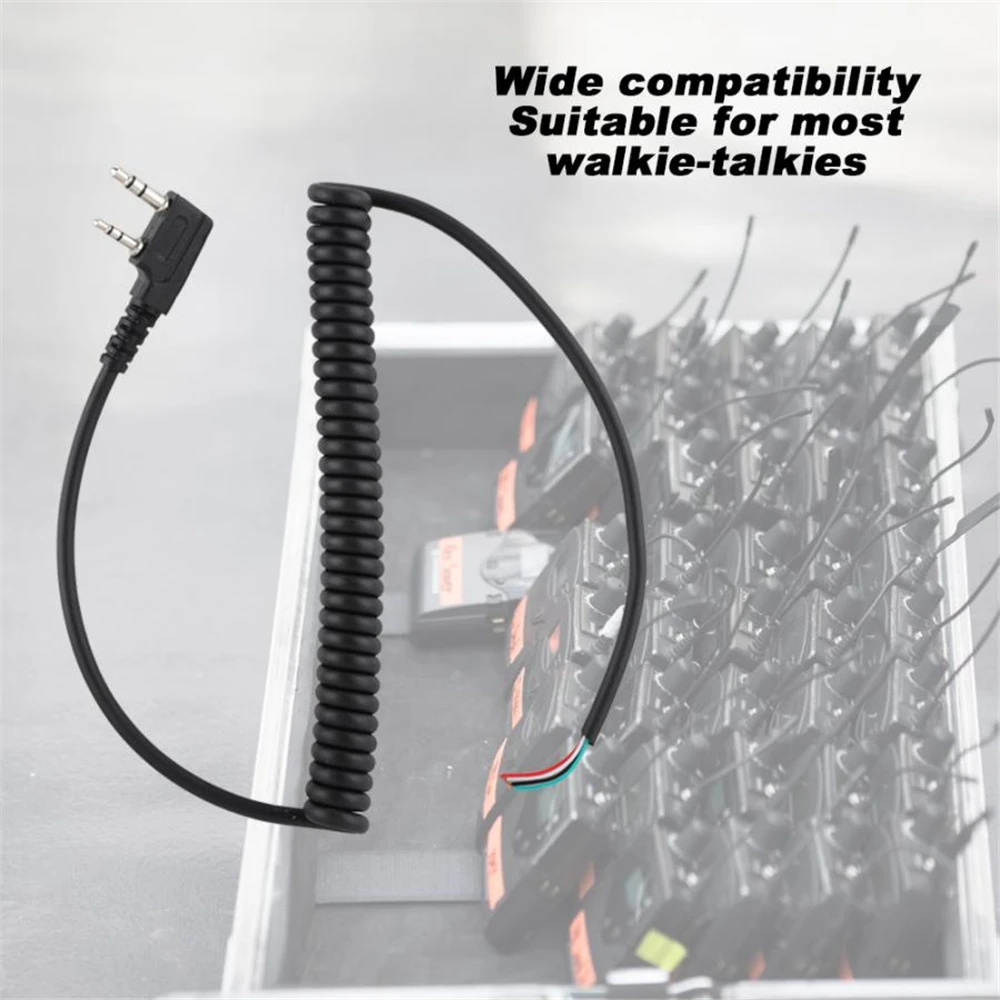 

1Speaker Mic Walkie Talkie Speaker Cable For Baofeng UV5R For Kenwood TK-240 For Linton Hand Mic 2 pin 4 Wire Speaker Mic Line