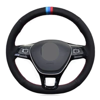 car steering wheel cover diy soft black suede for volkswagen vw golf 7 mk7 new polo jetta passat b8 tiguan sharan touran up