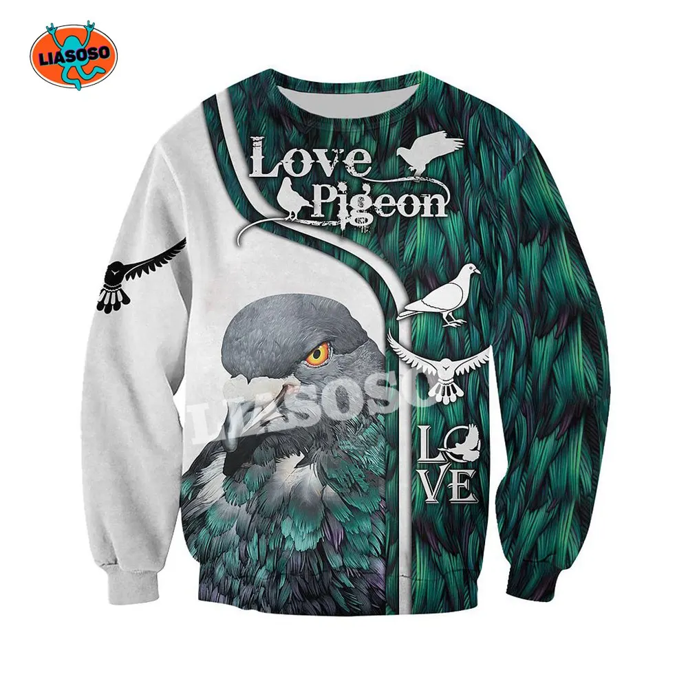 

Men's Streetwear Hio Hop 3D Printed Harajuku Pigeon Hoody Tops Unisex Fashion Zipper/Hoodies/Sweatshirts/Jacket Women Clothing