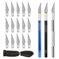 professional carving knife leather engraving craft knives with leather finger protector for diy leather cutting tool