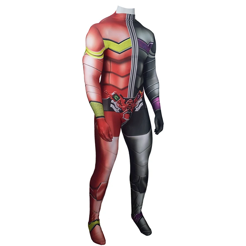 Костюм дважды для косплея Kamen Rider комбинезон зентай маскарадный Райдер теплый