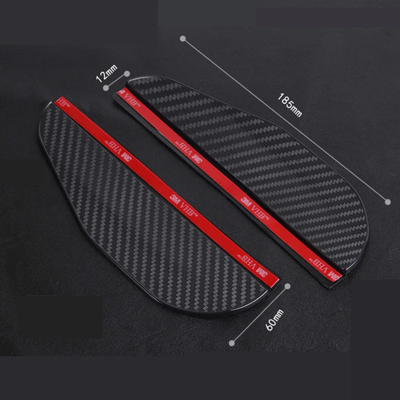 

2pcs Car Side Rear View Mirror Rain Eyebrow Visor Carbon Fiber Car Accessories Look Sun Shade Snow Guard Weather Shield Cover