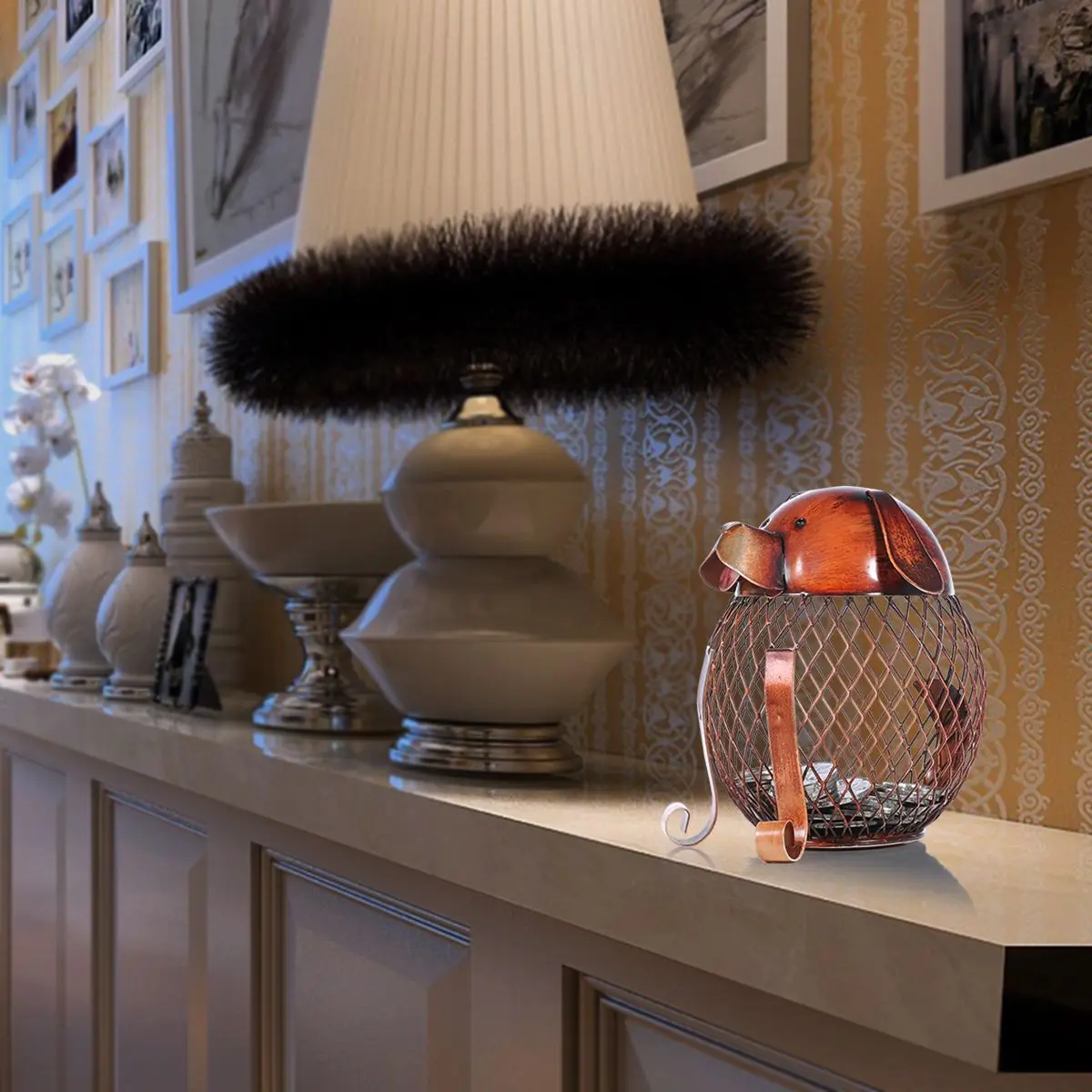 Копилка Tooarts железная ручной работы в форме щенка монетница практичное