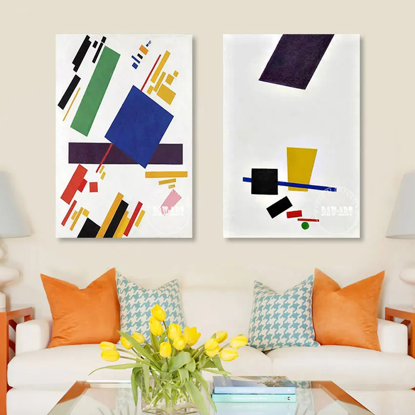 2PCS 1 Set Free Shipping Contemporary High Quality Idea Abstract Paintings On Canvas Large Bedroom Decor Unframed Hot Sale |