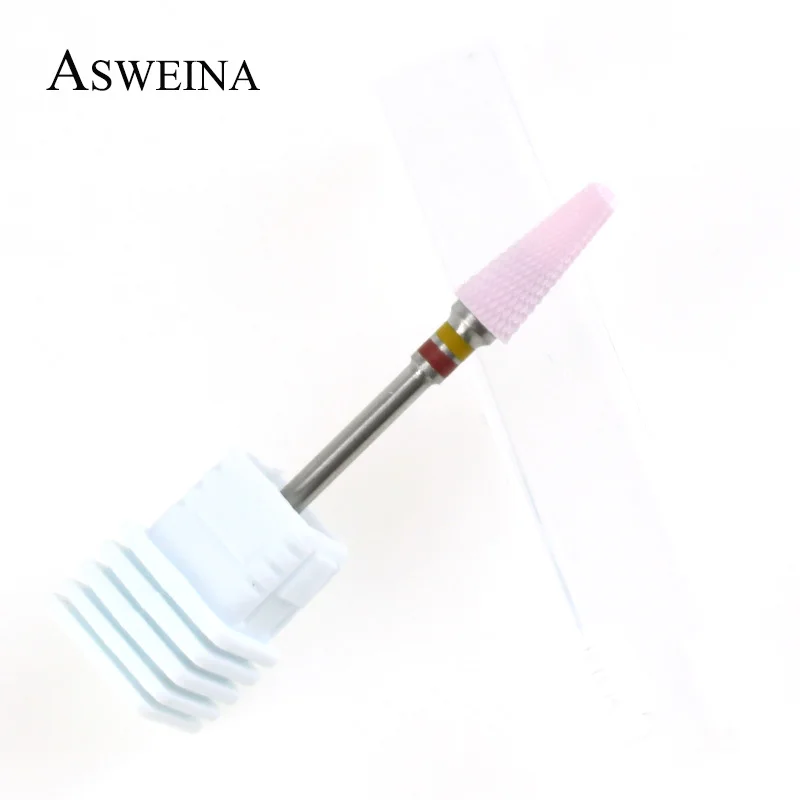 ASWEINA 1 шт., розовое сверло для ногтей, пилки для ногтей, электрический аппарат для маникюра, вращающиеся керамические заусенцы, аксессуары для ногтей, для удаления гель-лака