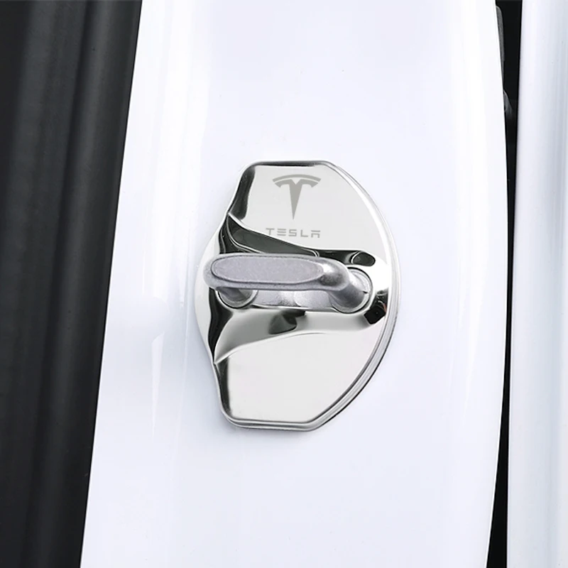 Car Styling крышка замка двери автомобиля Авто Эмблемы чехол для Тесла Модель 3 X Y