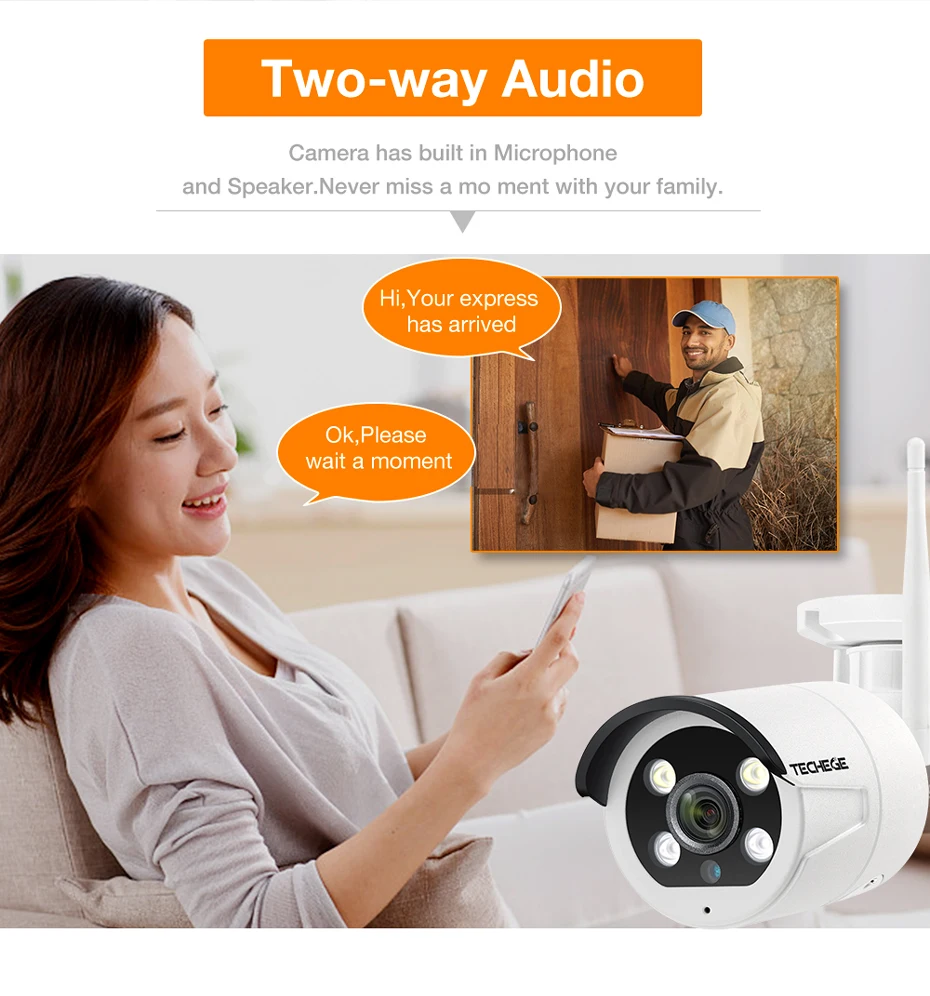 Techege мини 1280*720 P WI-FI IP Камера аудио Водонепроницаемый HD сети 1.0MP Wi-Fi камера Nignt видения и беспроводной камера yoosee