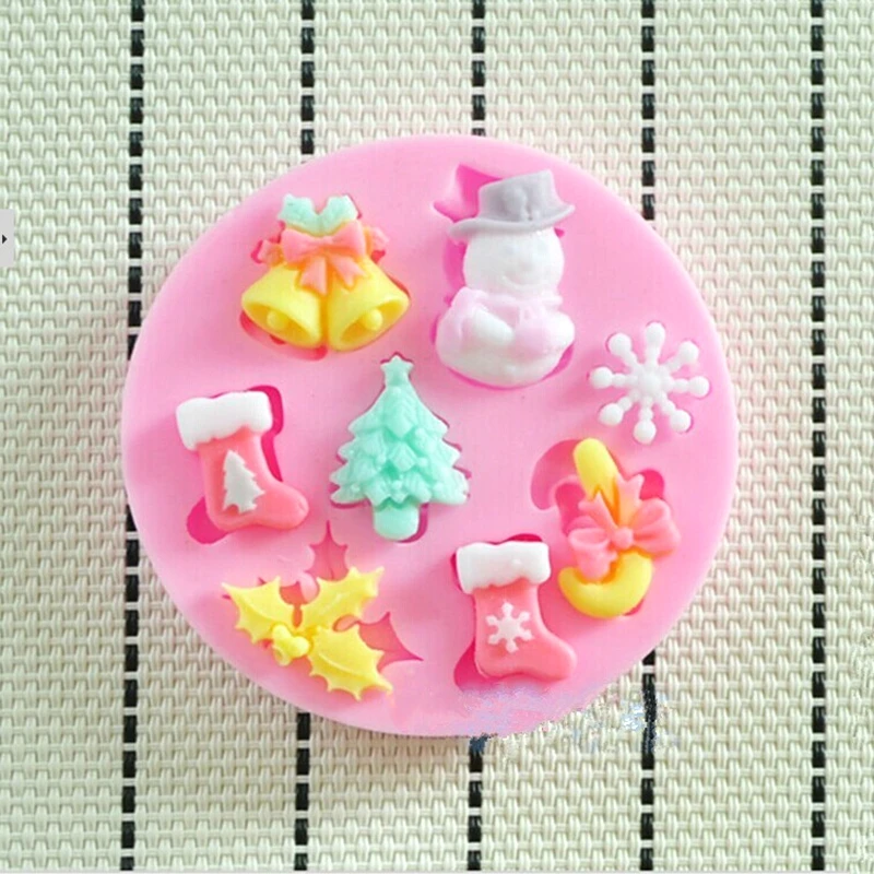 1 шт. Рождественская в форме снеговика fondant (сахарная) силиконовая форма для