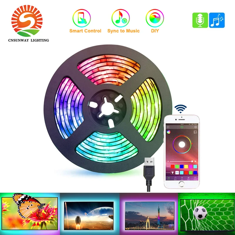 

3M TV LED Backlights 9.8ft LED Strip Lights with Bluetooth APP Control for 46-60 inch TV 16 Million Colors Music Sync Changing