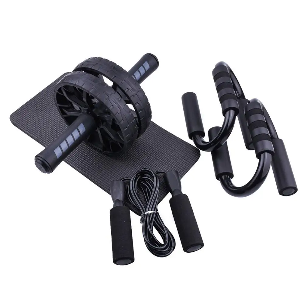 

Muscle Exercise Equipment Abdominal Press Wheel Roller Home Fitness Equipment Gym Roller Trainer with Push UP Bar Jump Rope