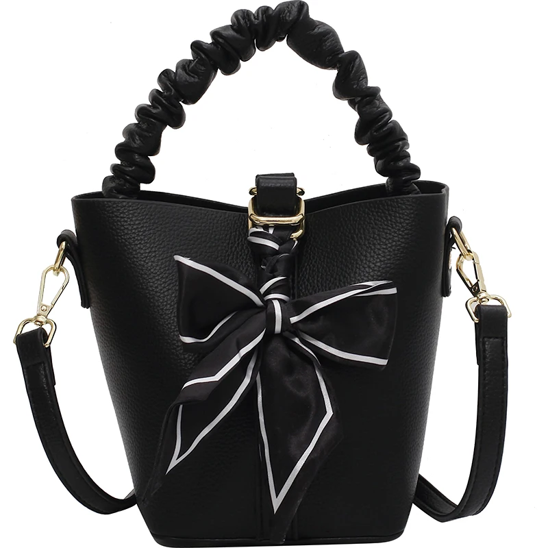 

Fashion Bucket Bow Handbag Purses Shoulder Crossbody bags for Women 2021 New Brand Designer Ladies Messenger bags Qualited