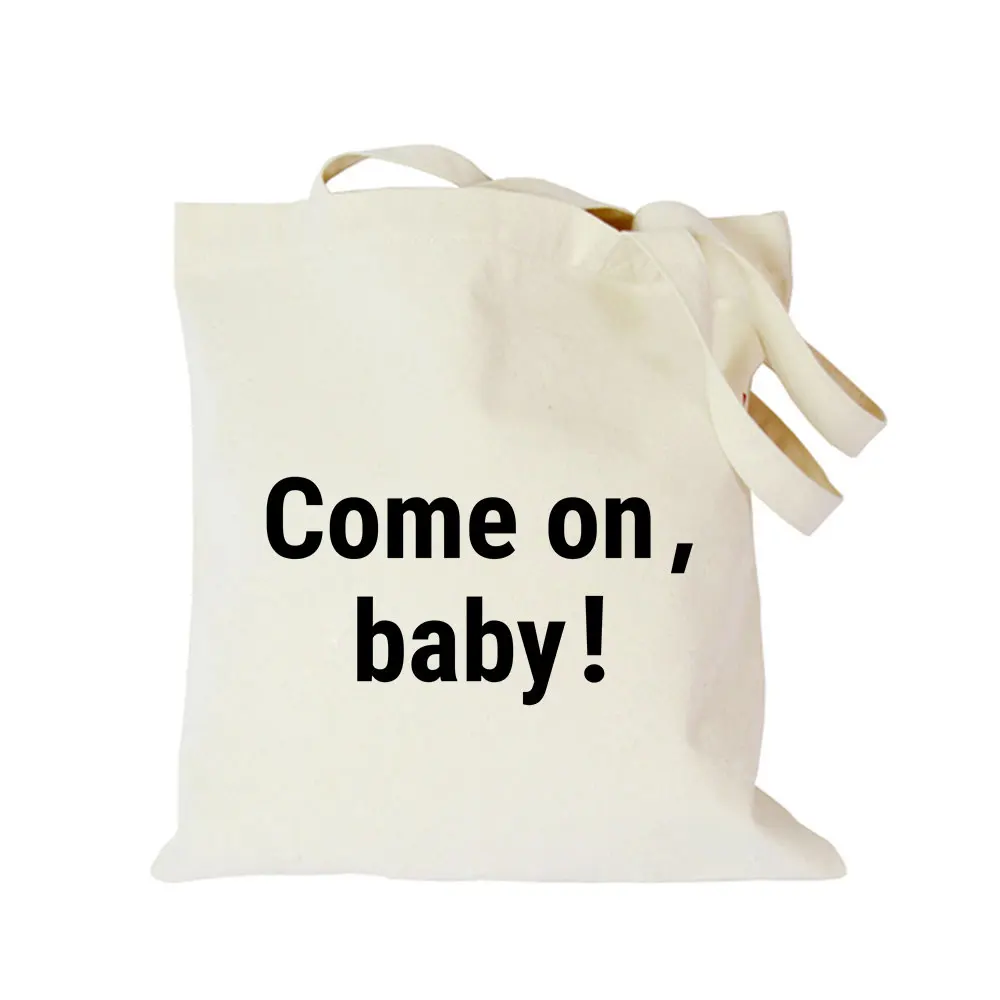 Сумка для покупок из эко-ткани с буквенным дизайном складная многоразовая