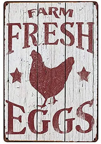 

Original Board De Farm Fresh Eggs Retro Metal Tin Sign Plaque Poster Wall Decor Art Shabby Chic Gift Suitable 12x8 Inch
