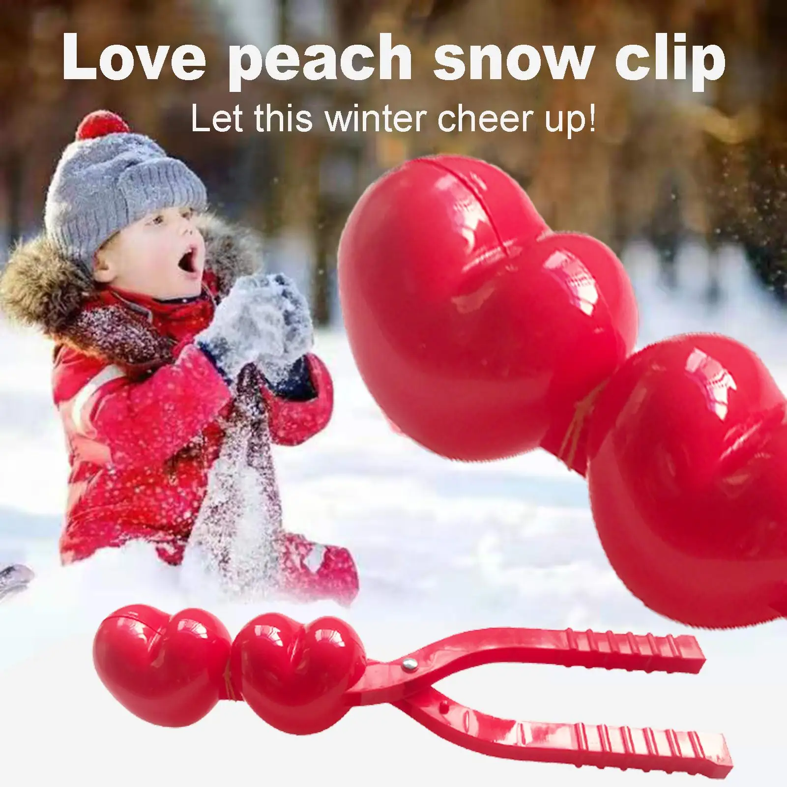 

Heart Shape Snowball Maker Clamp Plastic Sand Ball Making Clip Kids Outdoor Toy