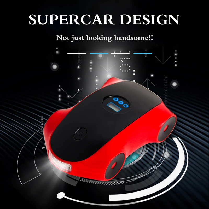 Автомобильный надувной насос 12V Цифровой портативный воздушный компрессор