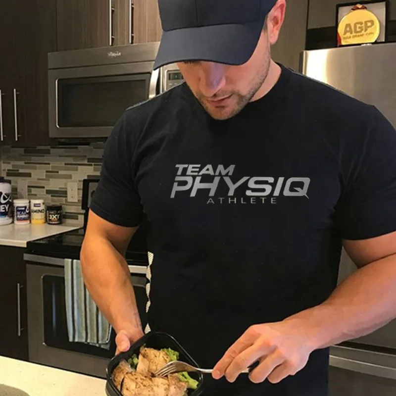 Мужские футболки для бега из 2020 хлопка компрессионная Спортивная футболка