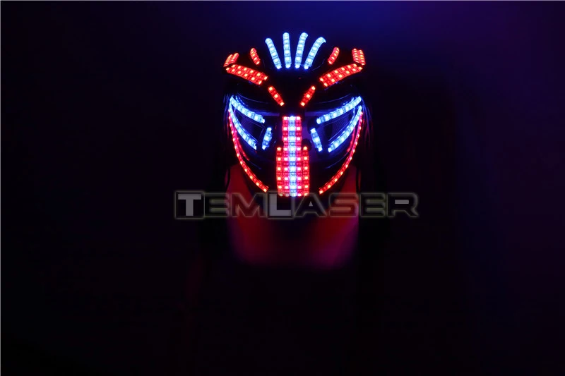 LED шлем певица сценическое платье наряды Броня светящаяся маска для лица шляпа