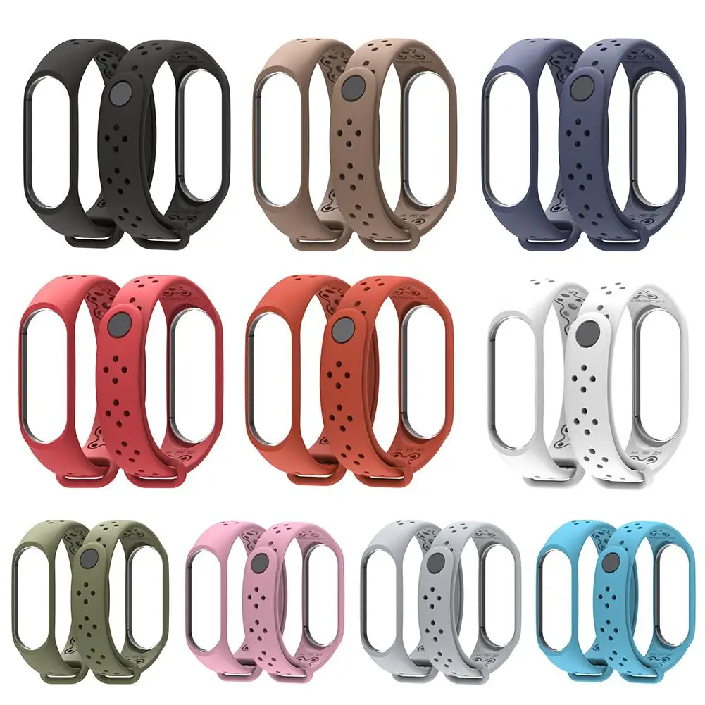 Силиконовый сменный ремешок для наручных часов Mi Band 3 4 Smart Bracelet многоцветный