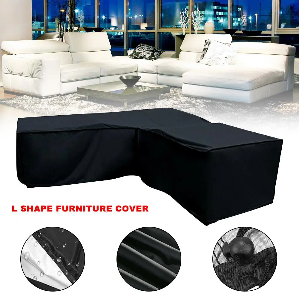 210D черный водонепроницаемый L-образный чехол для угловой мебели дивана из