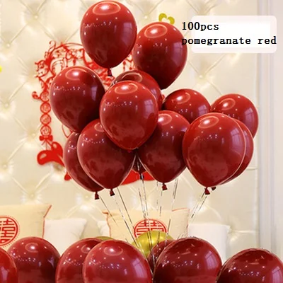 Pomegranate red 100 шт. 10 дюймов латексные шары в виде Макарон Для Вечеринки На День Рождения вечерние украшения для комнаты свадебные шары Свадебные шары для украшения - Цвет: Pomegranate red