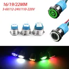 Кнопка питания металлическая водонепроницаемая, 161922 мм, 51224110 В, 220 В