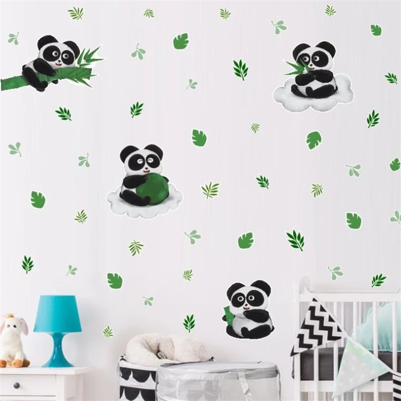 

Cartoon panda wall stickers for children's room living room wall decoration home decoration door stickers