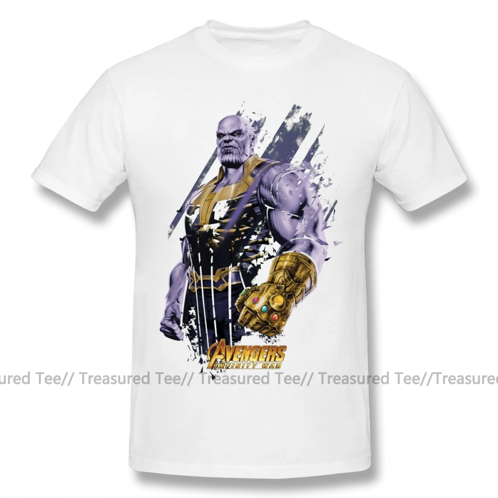 Thanos футболка Thanos Shattered Graphic 1 футболка Хлопковая мужская футболка с коротким рукавом большая графическая Милая Пляжная футболка - Цвет: White