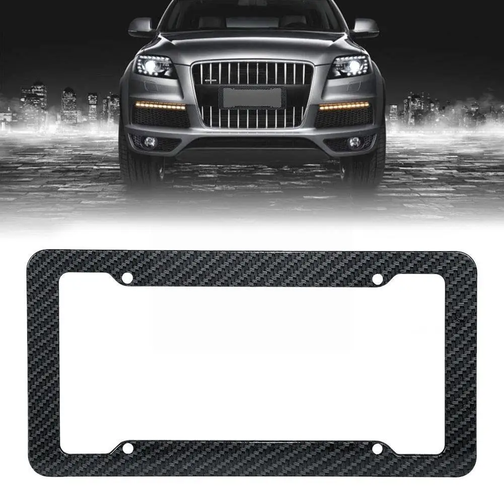 

Car Carbon Fiber Style License Plate Frames Front & Rear Universal For Toyota Honda Nissan Car Accessories G0P6