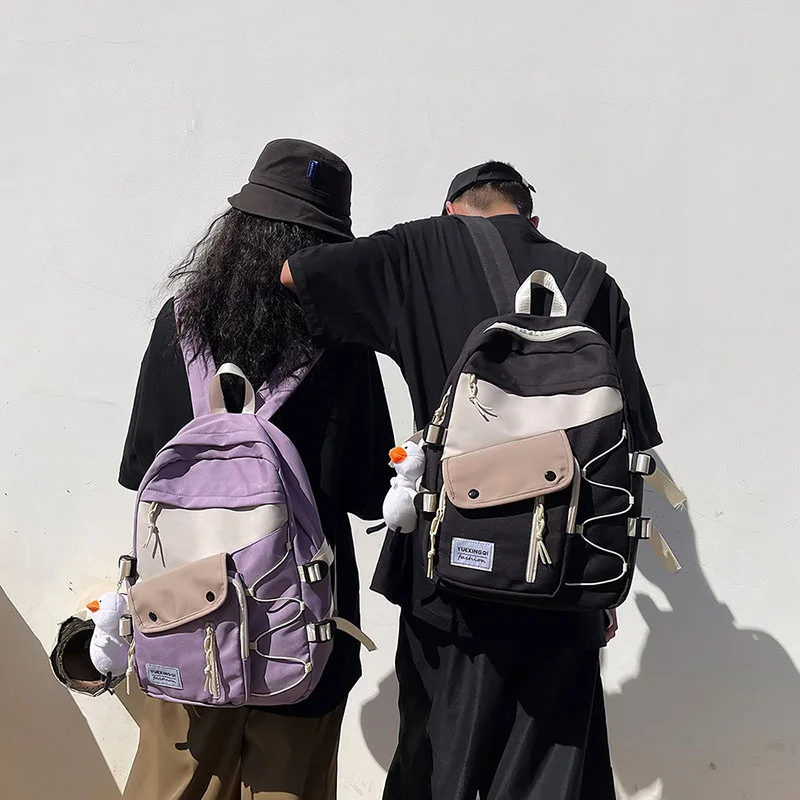 

Водонепроницаемый нейлоновый рюкзак с защитой от кражи, новинка 2021, сумка через плечо с подбором цветов, модная Женская Студенческая дорожн...