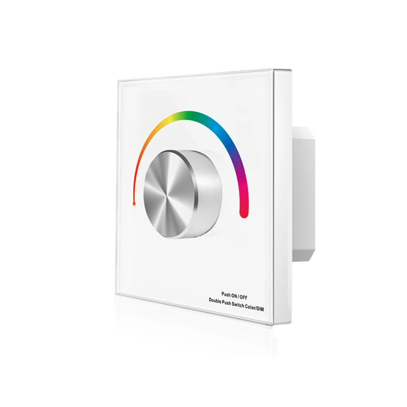 

Skydance New Led RGB Strip Controller DC 12V Input 4A 3 Channel 144W Output Wall Rotary Panel 5050 3528 String Tape CT Dimmer