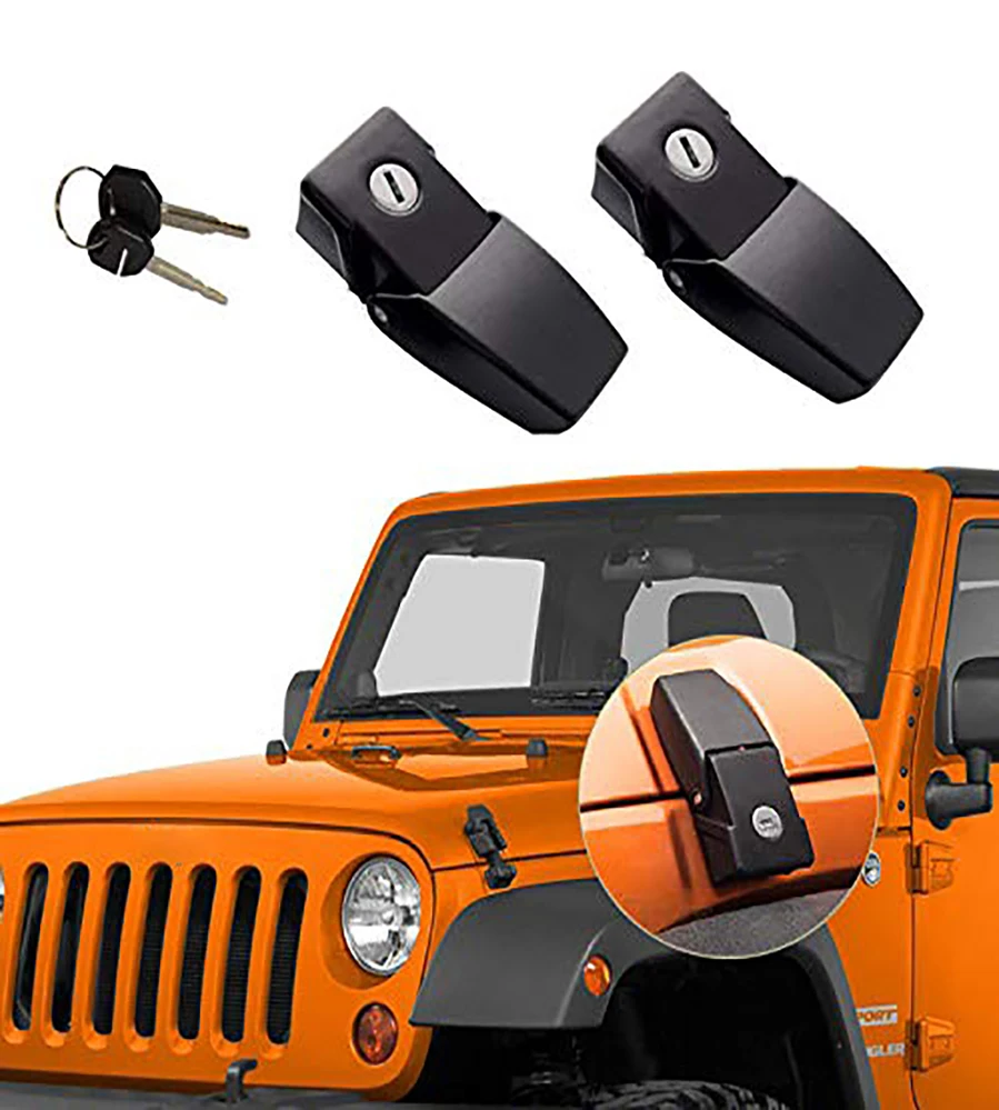 Комплект защелок капота с защитой от востока для Jeep Wrangler 2008 2009 2010 2011 2012 2014 2013 2015 2016