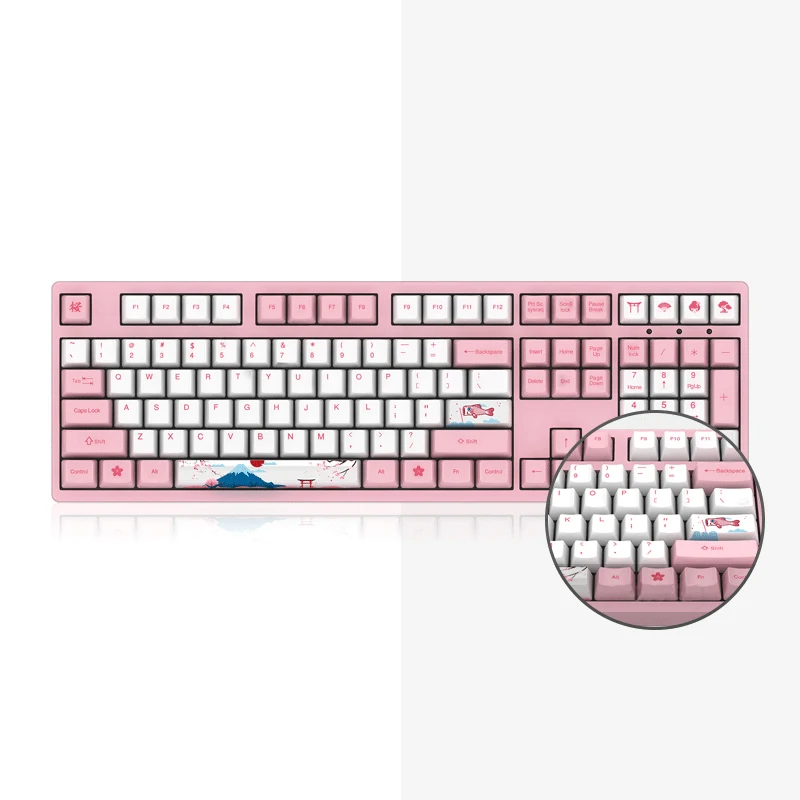 

AKKO Tokyo Sakura 3108 Mechanical Keyboard Wired 108 Keys PBT Dye-Sub Keycaps Cherry MX TTC Switch Pink Blue Orange Game