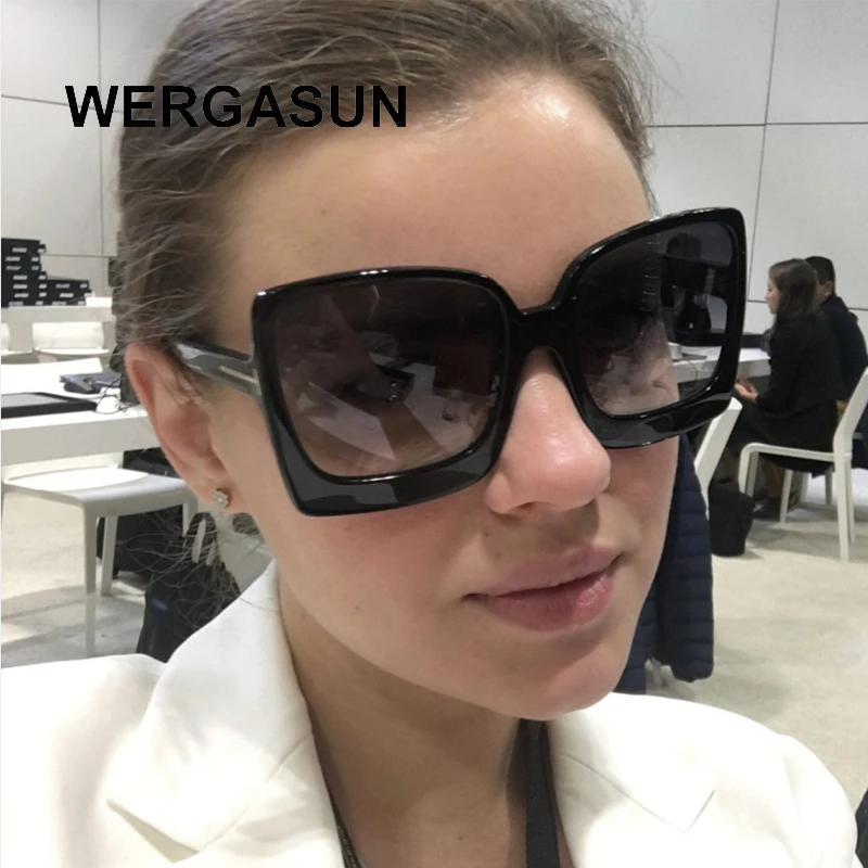 Очки солнцезащитные WERGASUN женские большие модные брендовые дизайнерские