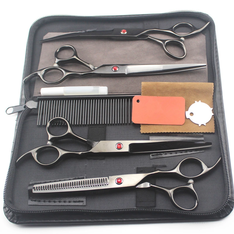 5 комплектов японские стальные ножницы для стрижки собак 7 дюймов | Ножницы волос