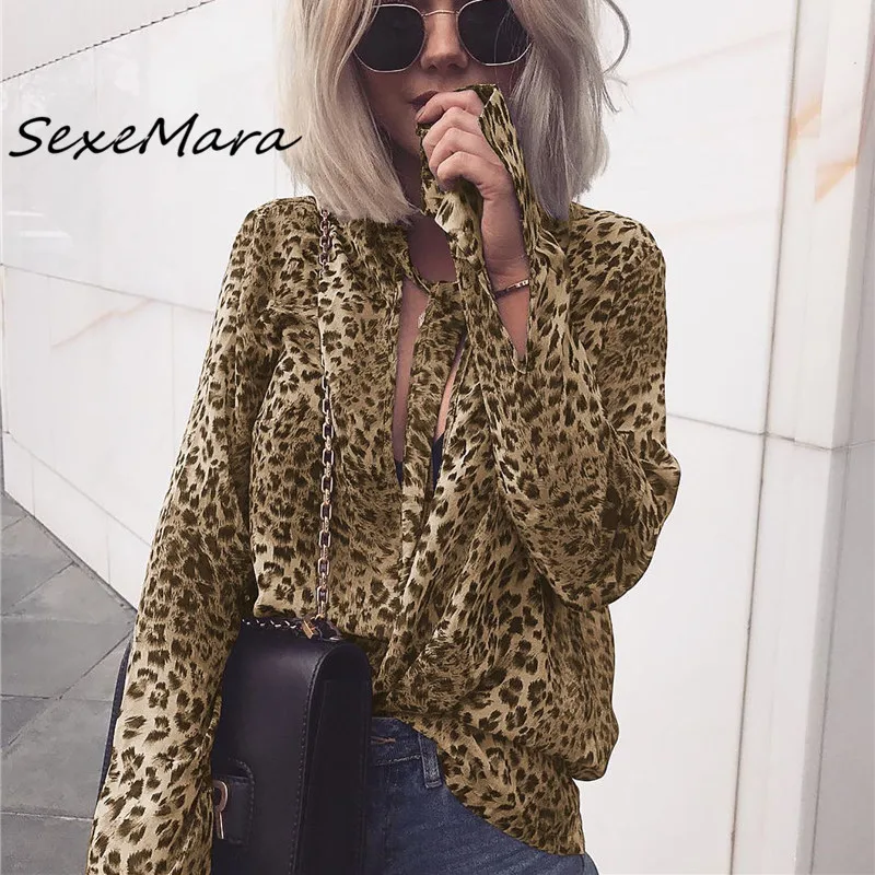 

Женская рубашка размера плюс, Женская Осенняя шерстяная Повседневная модная леопардовая рубашка с длинным рукавом в Корейском стиле, 2019