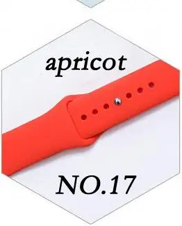Силиконовый спортивный ремешок для iWatch 5, 40 мм, 44 мм, цветной мягкий браслет, ремешок для Apple Watch, 42 мм, 38 мм, 1, 2, 3, 4, аксессуары - Цвет ремешка: apricot