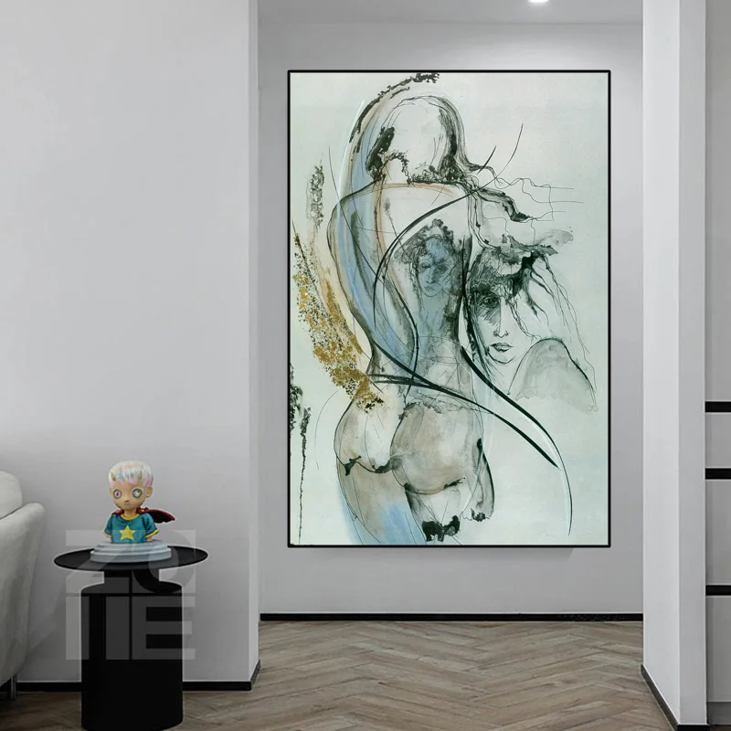 Холст сексуальные фотообои телесного цвета мужские и женские принты на стену