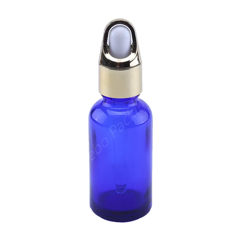 

Hot sale 10 pcs 30ml blue glass essential oil bottle with droppercosmetic packaging, dropper glass bottle