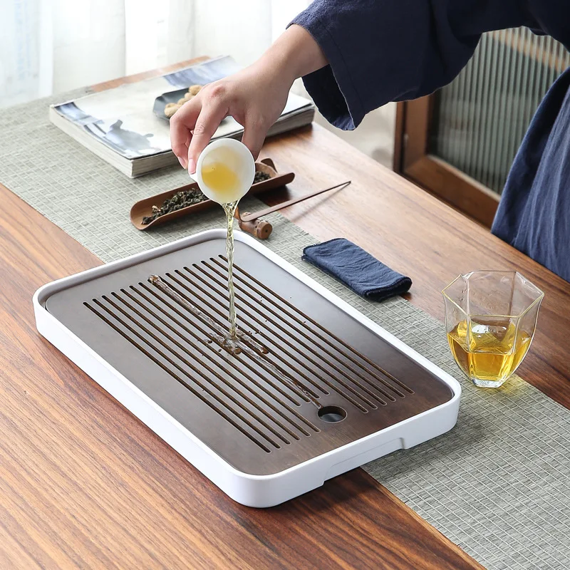 

Бамбуковый винтажный поднос для чая, сушилка, маленький деревянный японский поднос для сервировки чая, роскошные кухонные принадлежности для отеля OF50CP